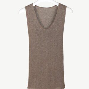 Brunello Cucinelli AW/20 Taupe Shimmer Knit Tank